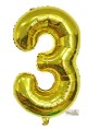 16″ Gold Foil Balloon – Number 3