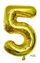 16″ Gold Foil Balloon – Number 5
