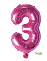 16″ Pink Foil Balloon – Number 3