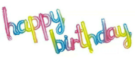 Happy Birthday Script Foil Balloon – Multi Color (Rainbow)