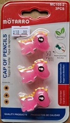 Motarro Pencil Toppers 3ct - Pink Dinosaurs