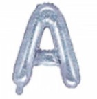 14″ Holographic Silver Foil Balloon –  Letter A