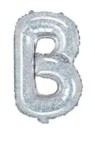 14″ Holographic Silver Foil Balloon –  Letter B