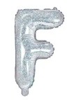 14″ Holographic Silver Foil Balloon – Letter F