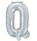 14″ Holographic Silver Foil Balloon-  Letter Q