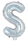 14″ Holographic Silver Foil Balloon –  Letter S