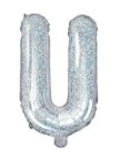 14″ Holographic Silver Foil Balloon – Letter U