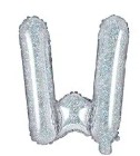 14″ Holographic Silver Foil Balloon – Letter W