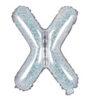 14″ Holographic Silver Foil Balloon – Letter X