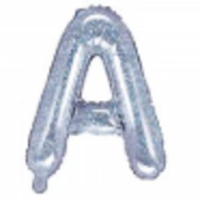14″ Holographic Silver Foil Balloon –  Letter A