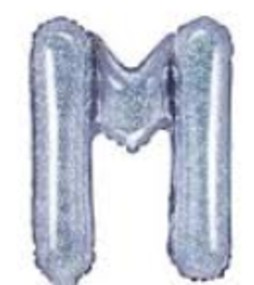14″ Holographic Silver Foil Balloon – Letter M