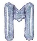 14″ Holographic Silver Foil Balloon –  Letter M