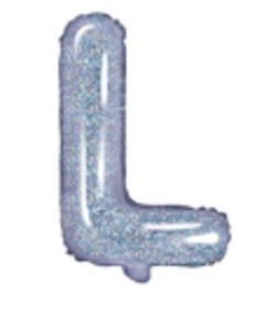 14″ Holographic Silver Foil Balloon – Letter L
