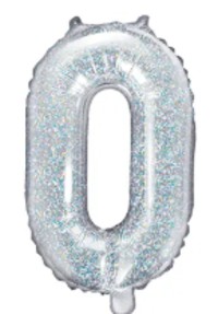 14″ Holographic Silver Foil Balloon – Letter O