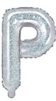 14″ Holographic Silver Foil Balloon –  Letter P