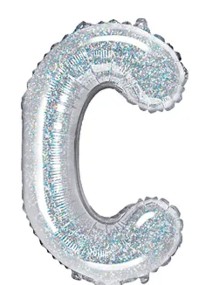 14″ Holographic Silver Foil Balloon – Letter C
