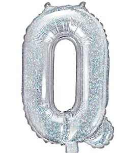 14″ Holographic Silver Foil Balloon- Letter Q