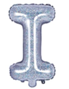 14″ Holographic Silver Foil Balloon – Letter I
