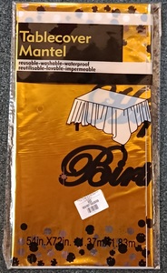 Foil Happy Birthday Rectangle Tablecover 54″x72″ – Gold