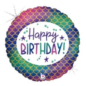Std Birthday Glitter Mermaid Foil Balloon