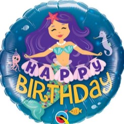 Std Happy Birthday Day Mermaid Foil Balloon