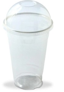 Clear Slushie Plastic Cups and Hole Dome Covers 12oz – 10ct