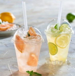Clear Slushie Plastic Cups and Hole Dome Covers 12oz – 10ct