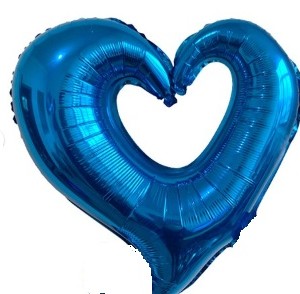Blue Open Heart Foil Balloon – 30 inches