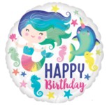 Std HBD White Mermaid Foil Balloon