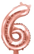 16″ Rose Gold Foil Balloon Number 6
