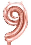 16″ Rose Gold Foil Balloon Number 9