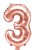 16″ Rose Gold Foil Balloon Number 3
