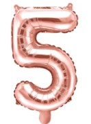 16″ Rose Gold Foil Balloon Number 5