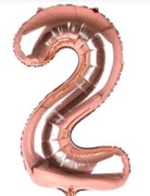 16″ Rose Gold Foil Balloon Number 2