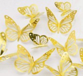 3D Butterfly Decoration 12ct – Gold