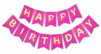 Happy Birthday Banner – Pink