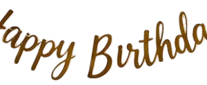 Happy Birthday Script Cut Out Banner – Gold