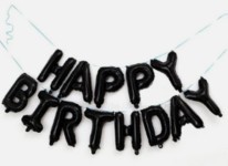 17 inches Happy Birthday Letter Foil Balloon – Black