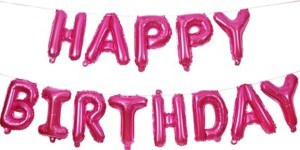 17 inches Happy Birthday Letter Foil Balloon – Deep Pink