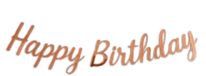 Happy Birthday Script Cut Out Banner – Rose Gold