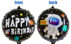 Std Happy Birthday Space Foil Balloon