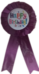 Happy Birthday Ribbon Badge – Purple