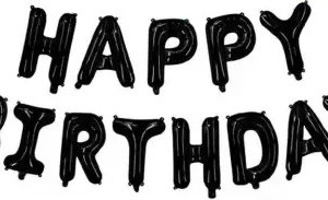 16 inches Happy Birthday Letter Foil Balloon – Black