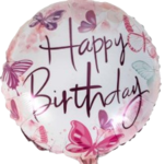 Std Happy Birthday Butterfly Foil Balloon