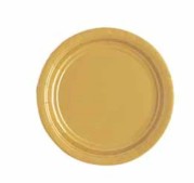 Round Dessert Plastic Disposable Plates 25ct – Gold