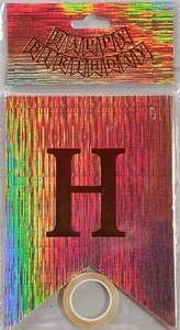 Happy Birthday Letter Banner – Iridescent Rose Gold