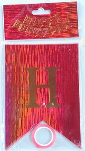 Happy Birthday Letter Banner – Iridescent Red