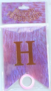Happy Birthday Letter Banner – Iridescent Pink