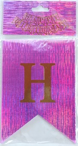 Happy Birthday Letter Banner – Iridescent Purple
