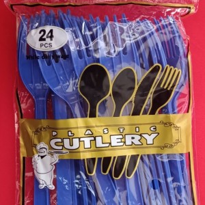 Blue Plastic Forks 24ct